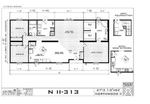 This Northwood Mobile Home is 28 feet wide and 62 feet long
